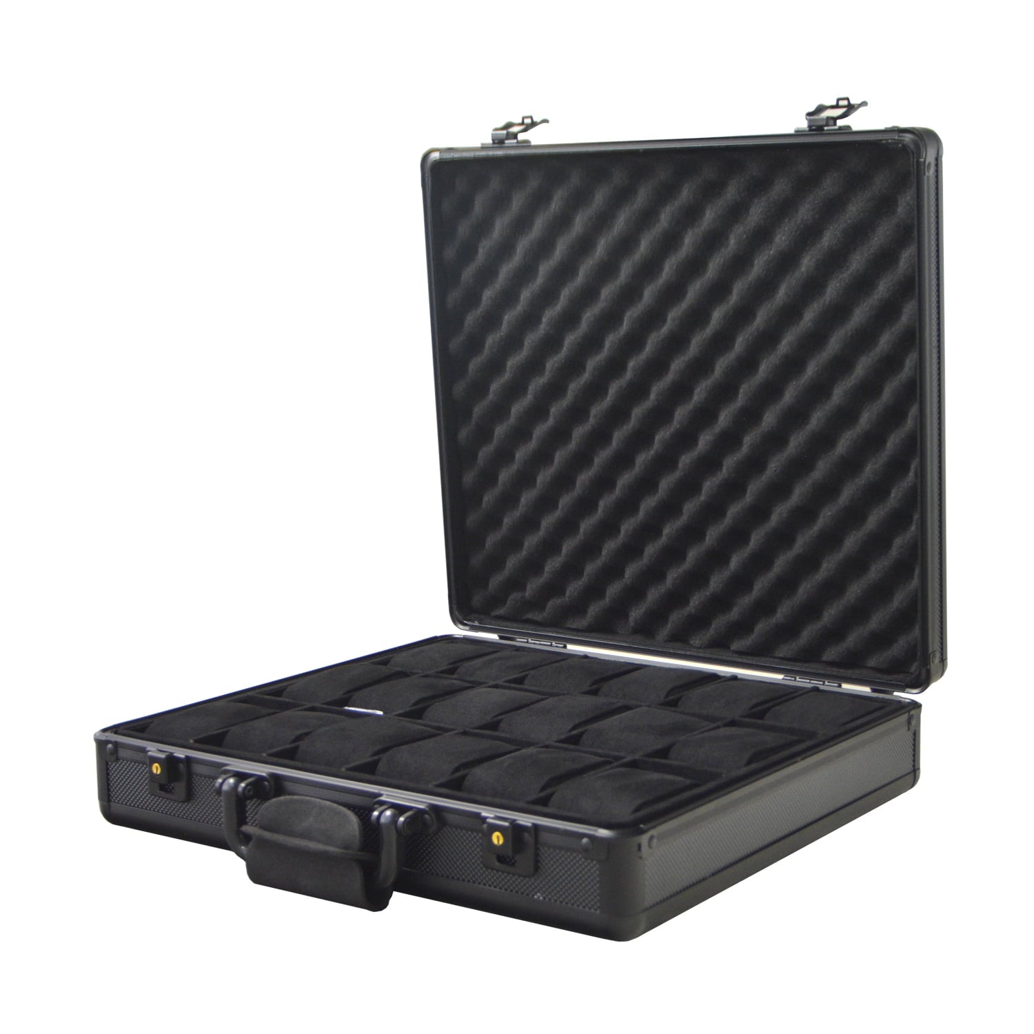 Goochy Black Aluminum Alloy Watch Suitcase (18 Watches)