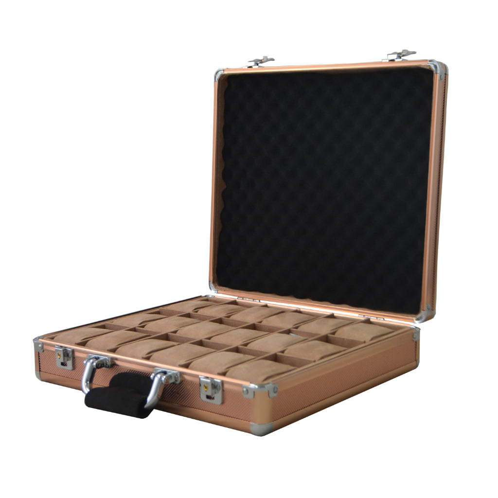 Goochy Rose Gold Aluminum Alloy Watch Suitcase (18 Watches)