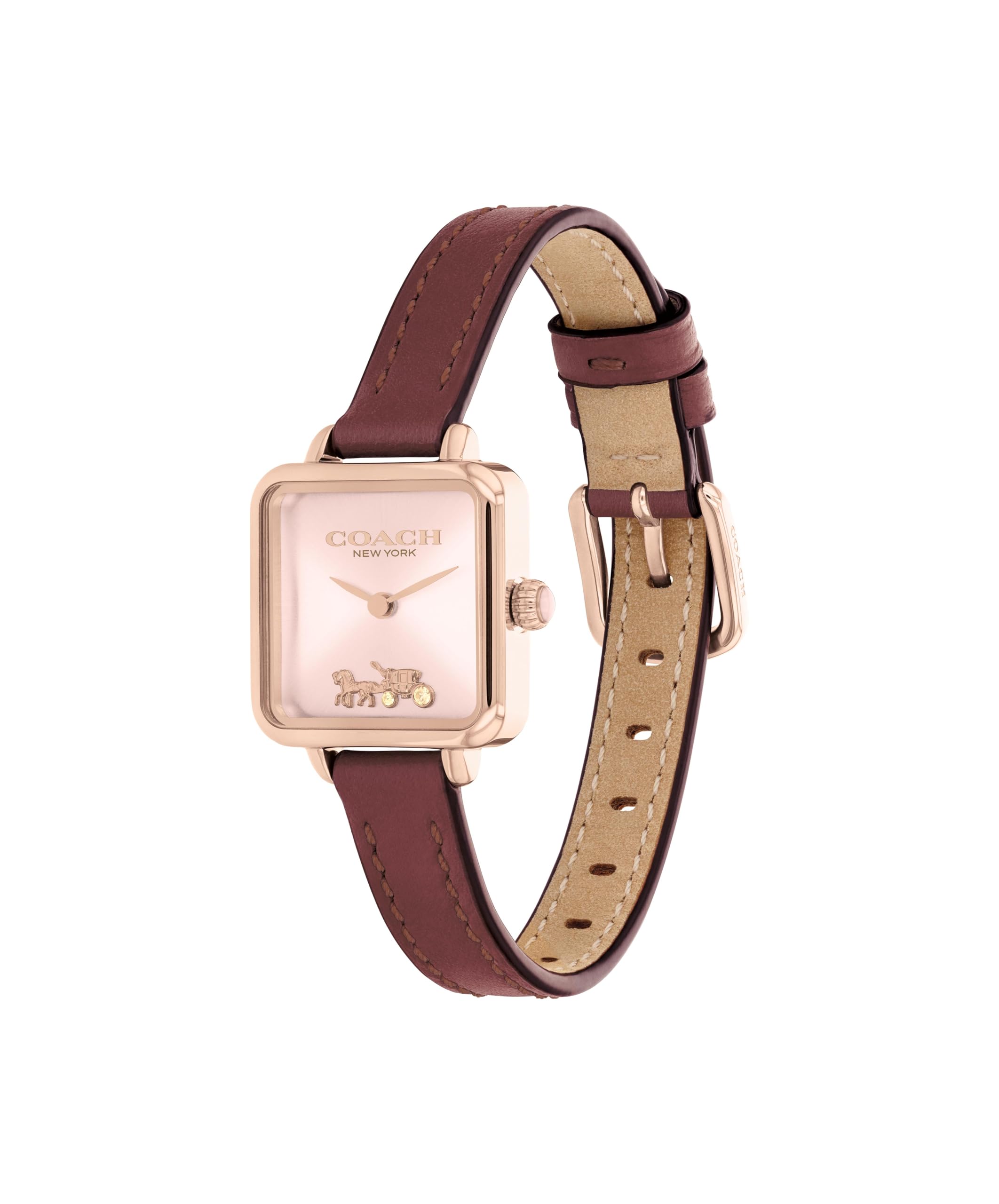 Women's Coach Cass Basic Slim Light Pink Square Dial Watch - 14504229