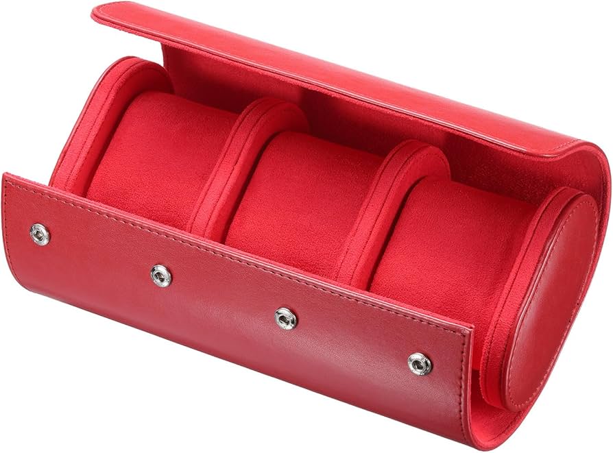 Red Leather Watch Display Case / Pouch (3 in 1)