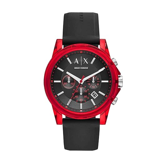 Men's Armani Exchange Chronograph Quartz Black Red Watch - AX1338