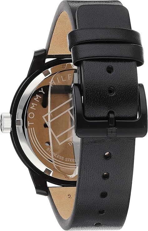 Men's Tommy Hilfiger Watch Black Leather Strap Watch -1791479