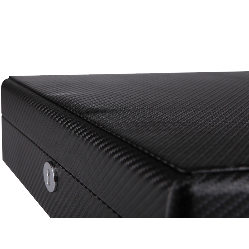 18-slot Leather Watch Display Case (Carbon Finish)