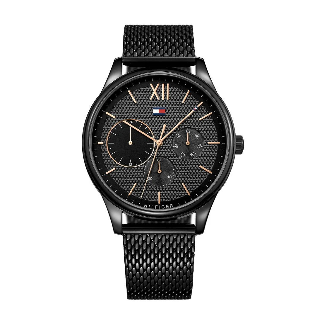 Tommy Hilfiger Black Mesh Men's Multi-function Watch - 1791420