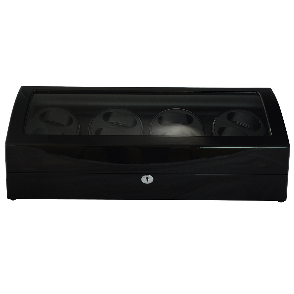 Quad Black / Wooden Watch Winder (8+9 watches)