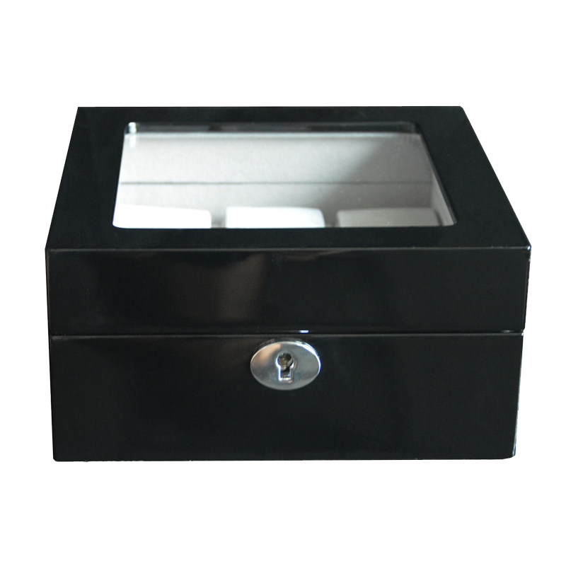 6-slot square wooden watch case
