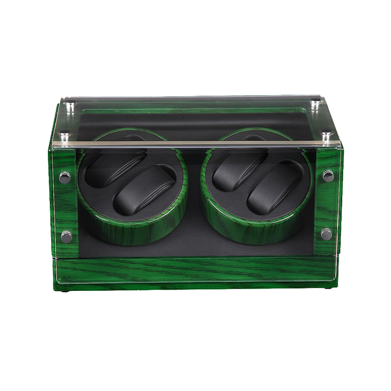 Green & Transparent Double Watch Winders (Winding 4 Watches)