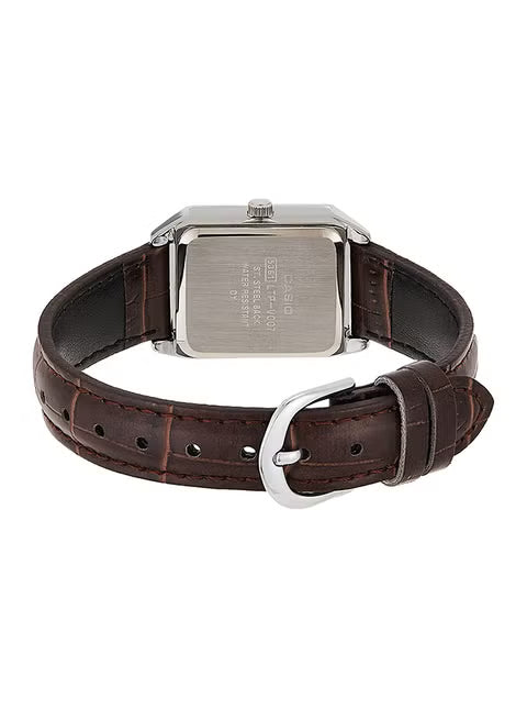 Women's Casio Slim Brown Leather Watch - LTP-V007L-7B2UDF