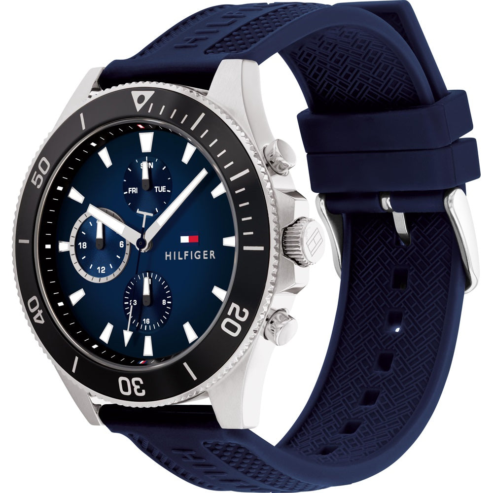 Tommy Hilfiger Blue Silicone Multi-function Men's Watch - 1791920