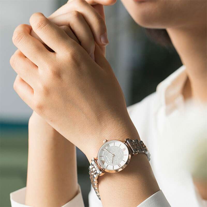 Women's Emporio Armani Gianni T-Bar Watch-AR80035