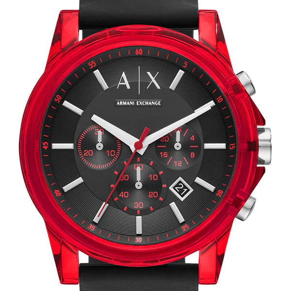 Men's Armani Exchange Chronograph Quartz Black Red Watch - AX1338