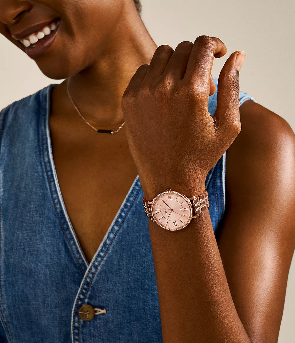 Jacqueline Three-Hand Rose Gold-Tone Stainless Steel Watch - ES3546