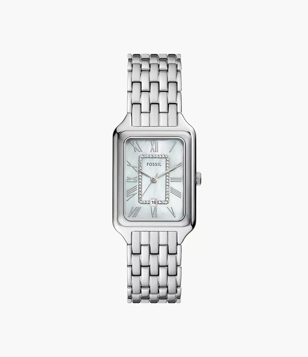 Women's Fossil Raquel Three-Hand Date Stainless Steel Watch ES5306