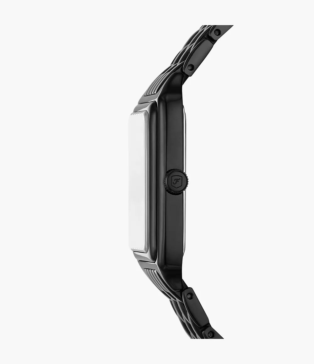 Women's Fossil Raquel Three-Hand Date Black Stainless Steel Watch  ES5340