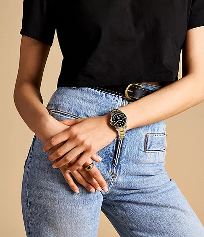 Women's Fossil Blue Dive Three-Hand Two-Tone Stainless Steel Watch  ES5349