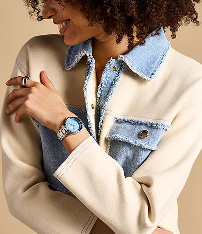 Women's Fossil Blue Dive Three-Hand Stainless Steel Watch  ES5353