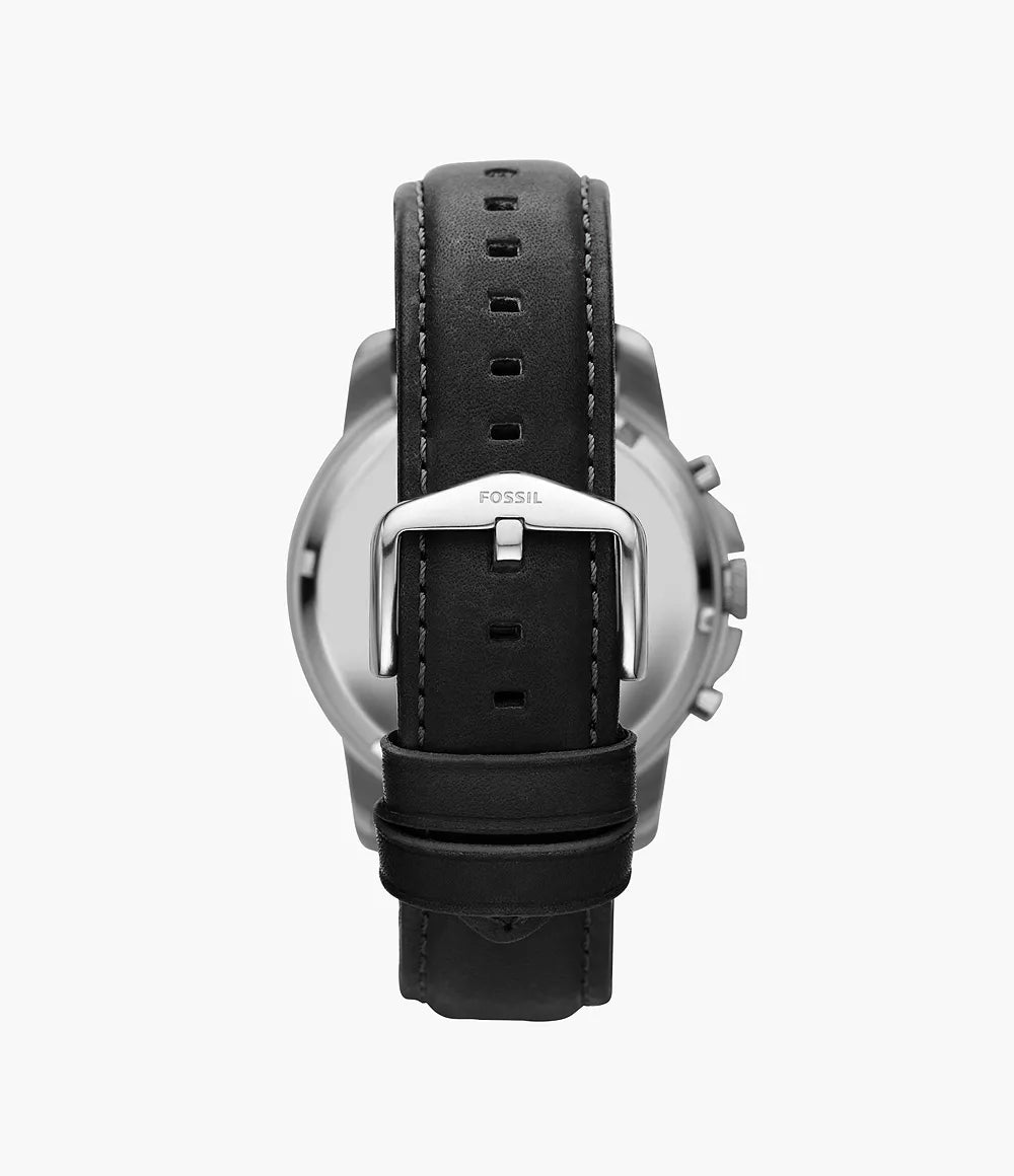 Men's Fossil Grant Chronograph Black Leather Watch - FS4812