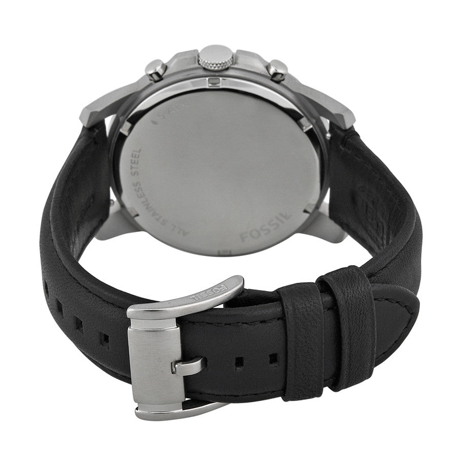 Men's Fossil Grant Chronograph Black Leather Watch - FS4812