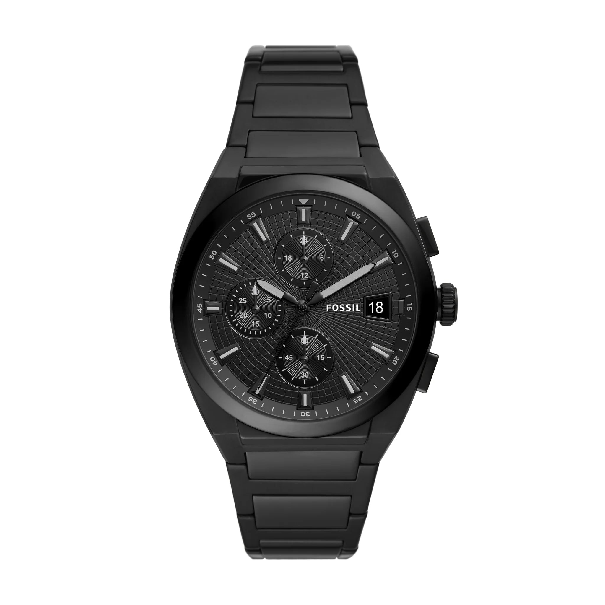 Men's Fossil Everett Chronograph Black Stainless Steel Watch -FS5797