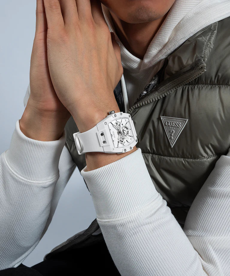 GUESS Mens White Multi-function Watch GW0203G2