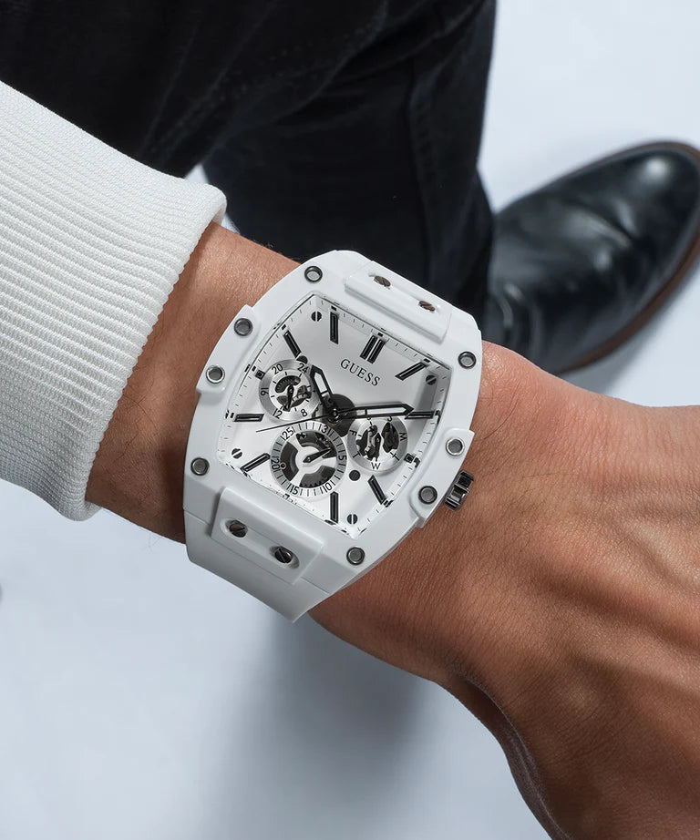 GUESS Mens White Multi-function Watch GW0203G2