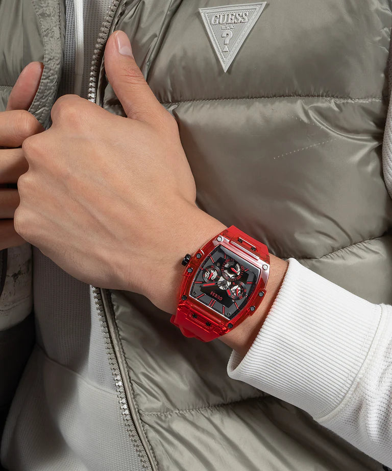 GUESS Mens Red Multi-function Watch GW0203G5