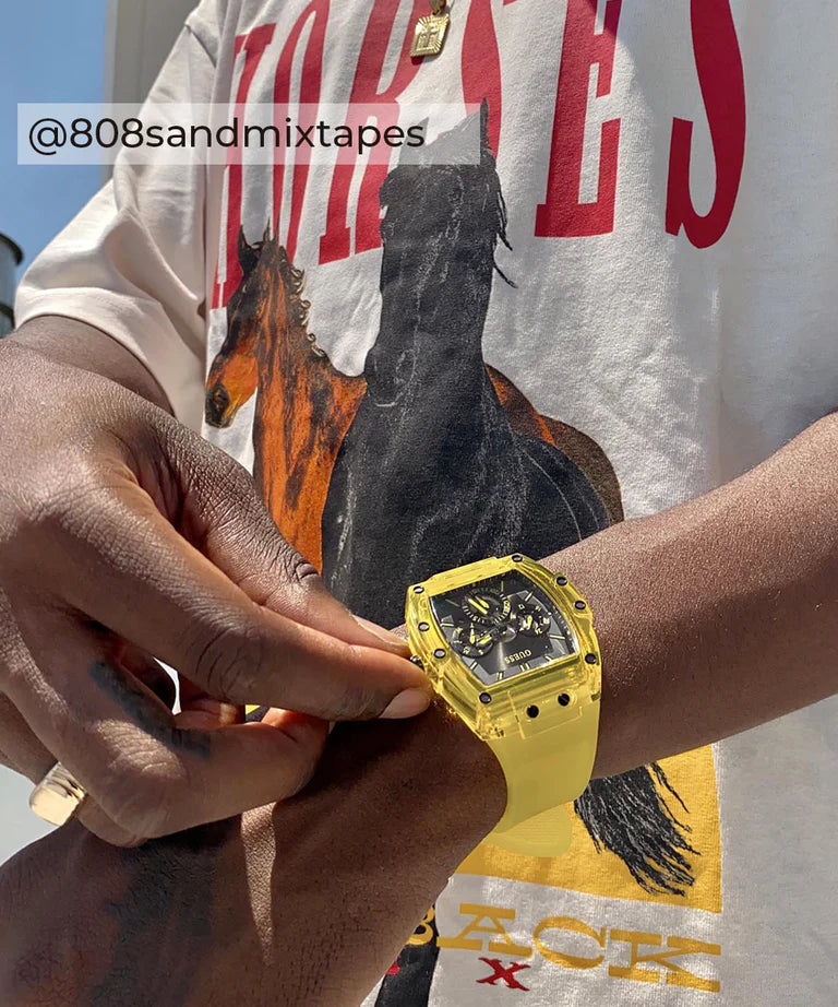 GUESS Mens Yellow Multi-function Watch  GW0203G6