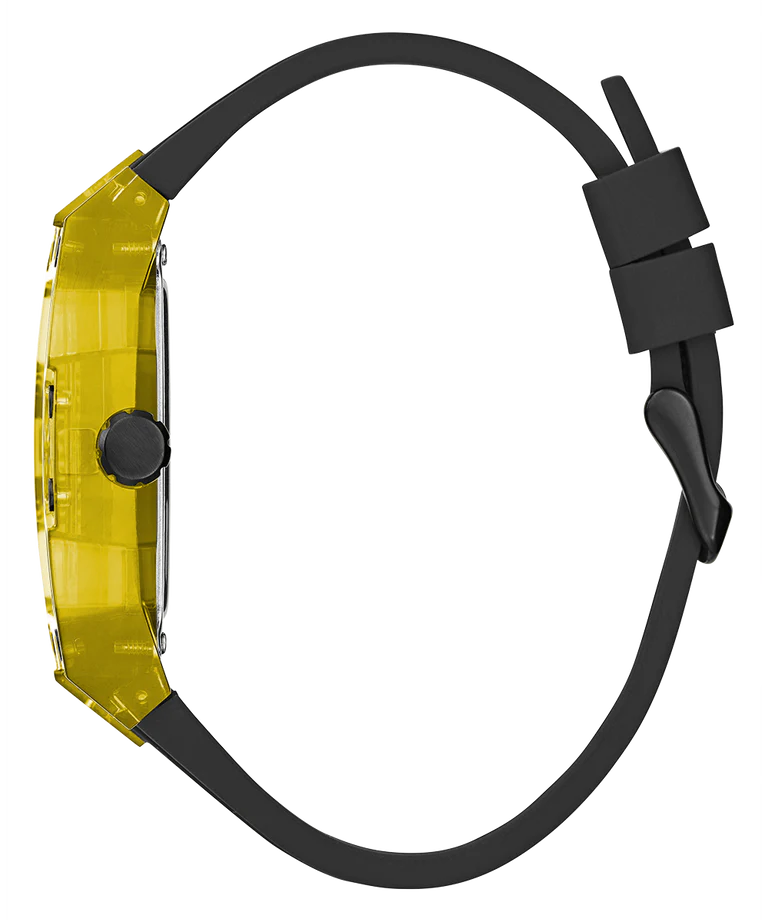 GUESS Mens Black Yellow Multi-function Watch GW0499G2