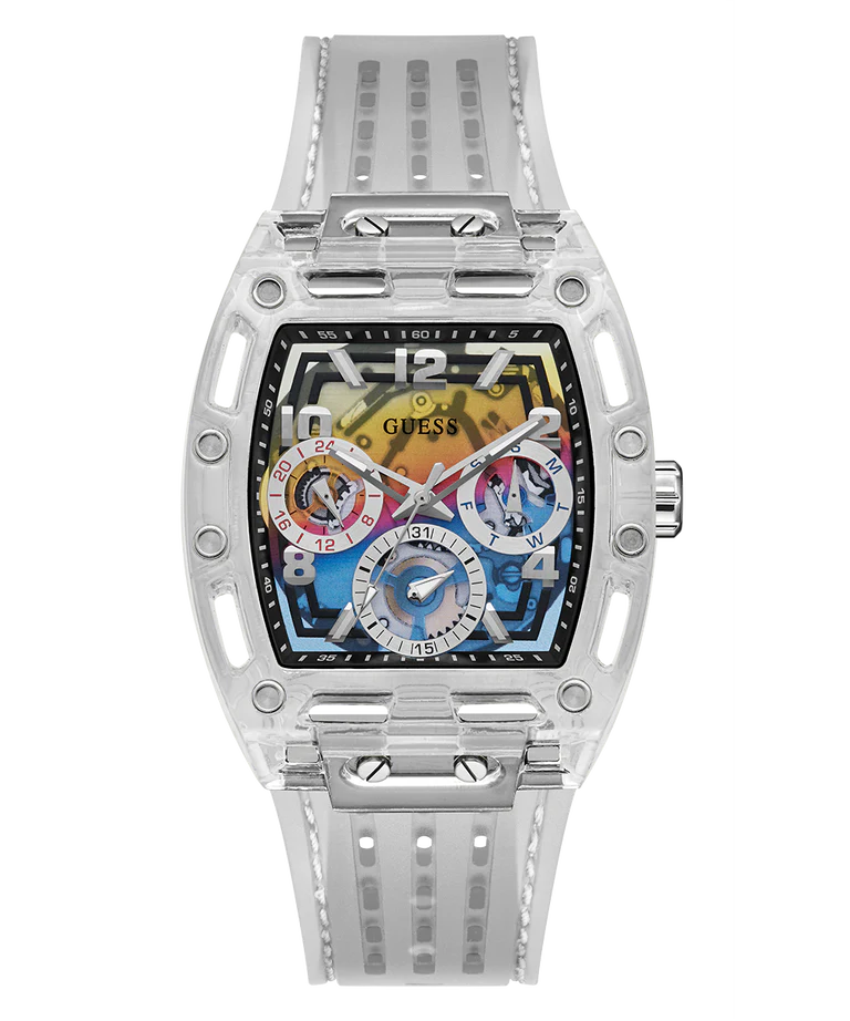 GUESS Mens Clear Multi-function Watch GW0499G3