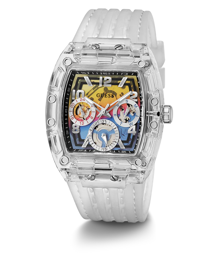 GUESS Mens Clear Multi-function Watch GW0499G3