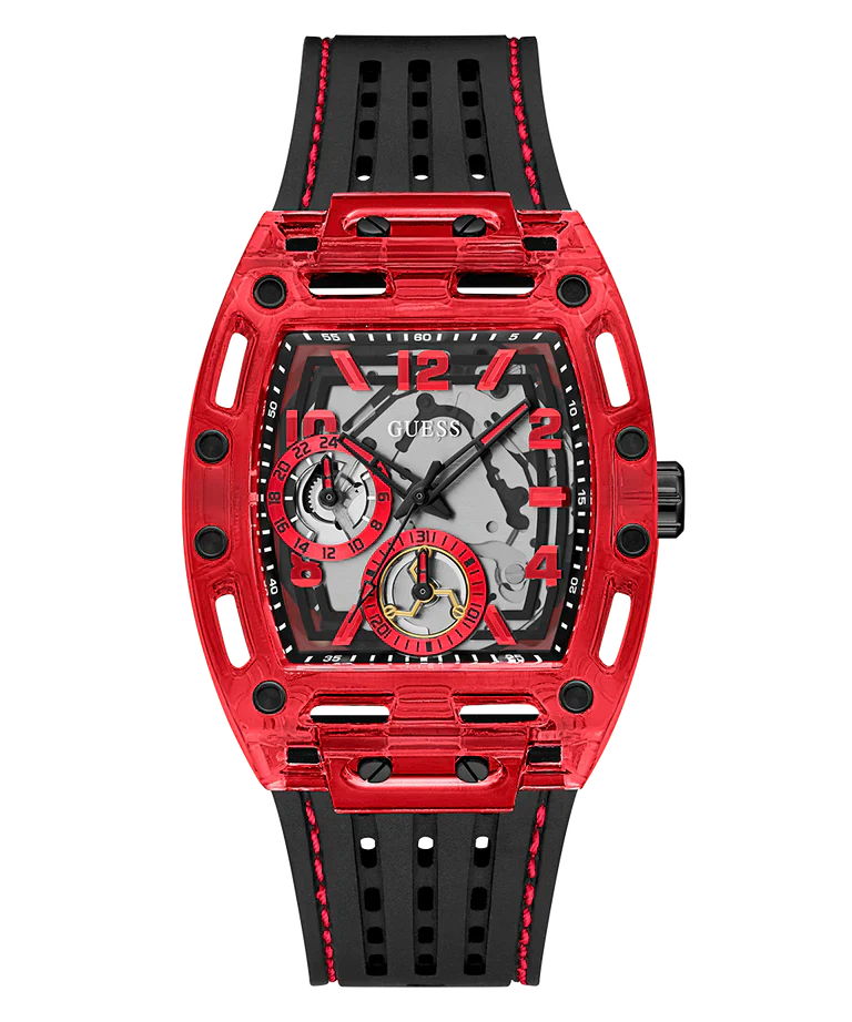 Men's Guess Black and Red Multi-function Watch - GW0499G4