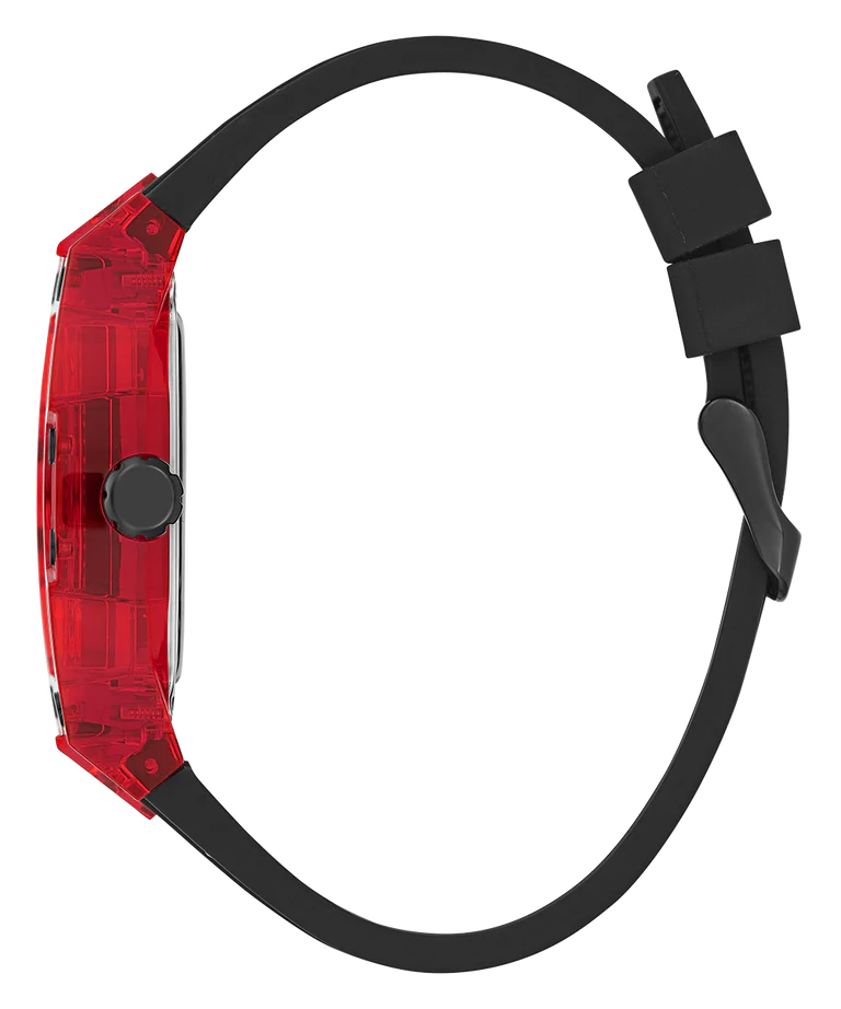 GUESS Mens Black Red Multi-function Watch GW0499G4