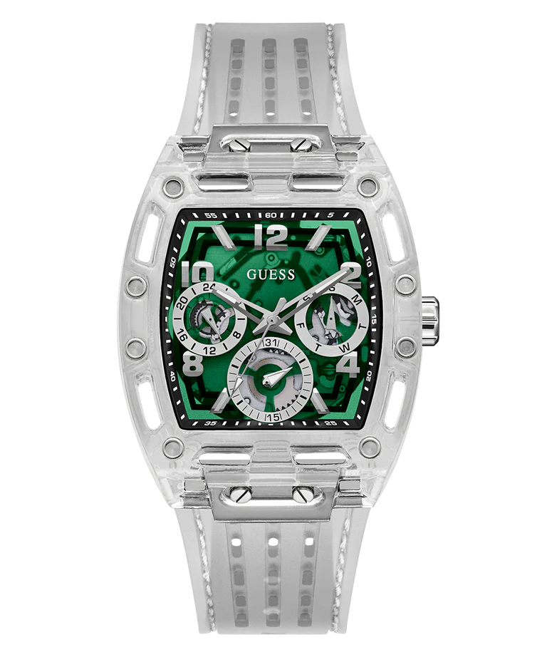 GUESS Mens Clear Multi-function Watch GW0499G8
