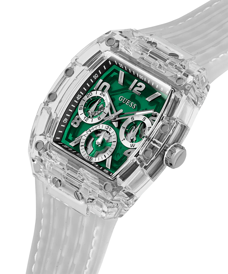 GUESS Mens Clear Multi-function Watch GW0499G8