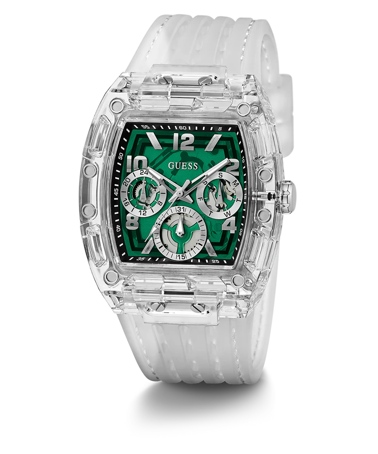 GUESS Mens Clear Multi-function Watch GW0499G8