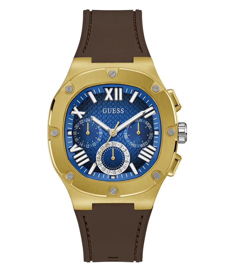 Men's Guess Brown Gold Tone Multi-function Watch - GW0571G5
