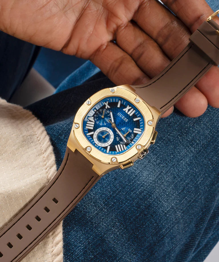 Men's Guess Brown Gold Tone Multi-function Watch - GW0571G5