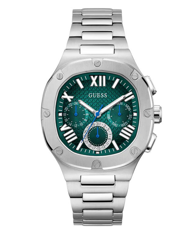 Men's Guess Silver Tone Multi-function Watch - GW0572G6
