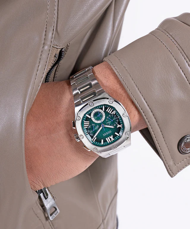Men's Guess Silver Tone Multi-function Watch - GW0572G6