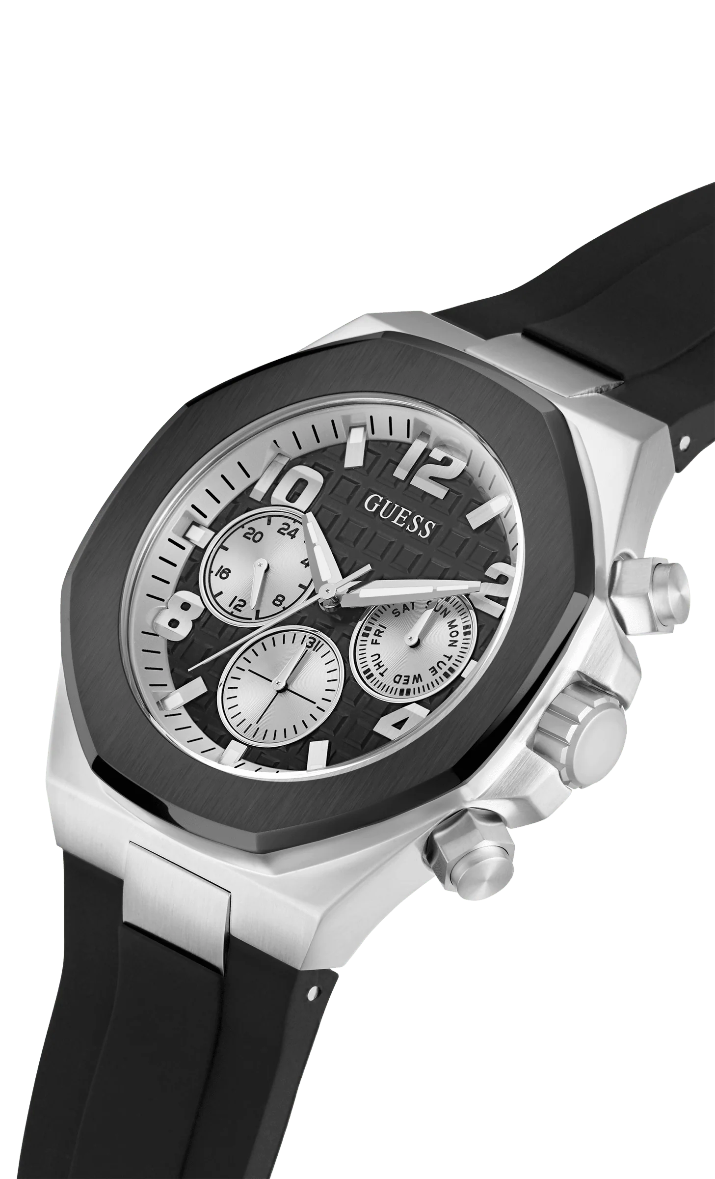 Men's GUESS Black 2-Tone Multi-function Watch - GW0583G1