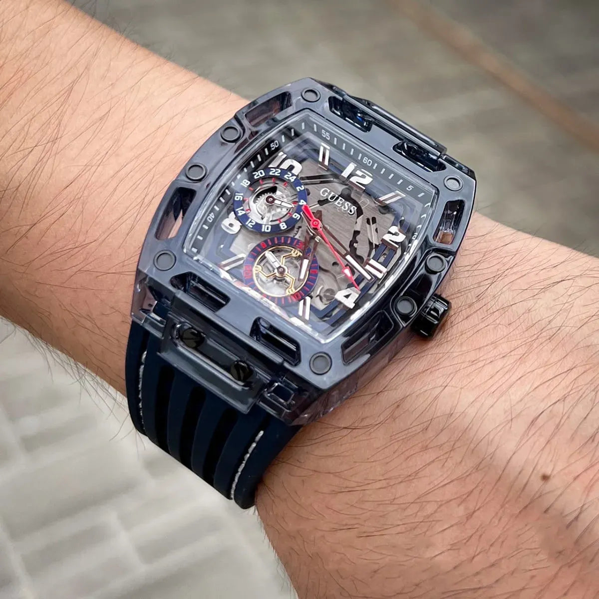 Men's Guess Phoenix Blue Navy Multi-function Watch -GW0499G1