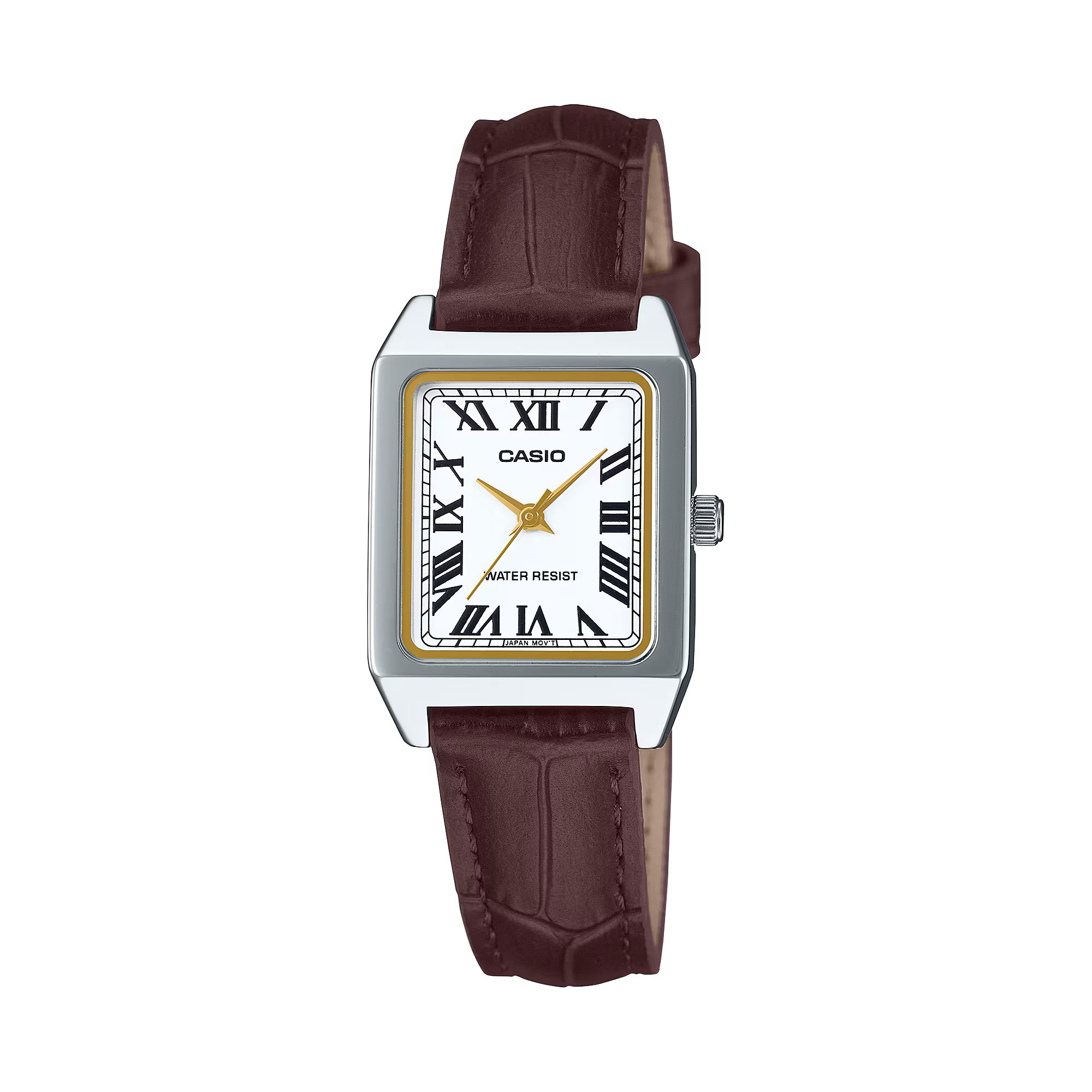 Women's Casio Slim Brown Leather Watch - LTP-V007L-7B2UDF