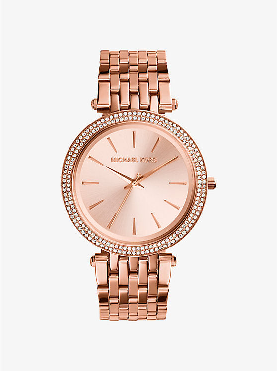 Women's Michael Kors Darci Pavé Rose Gold-Tone Watch