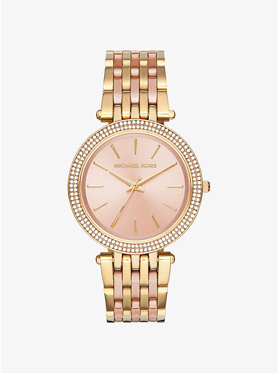 Women's Michael Kors Darci Pavé Gold-Tone Watch