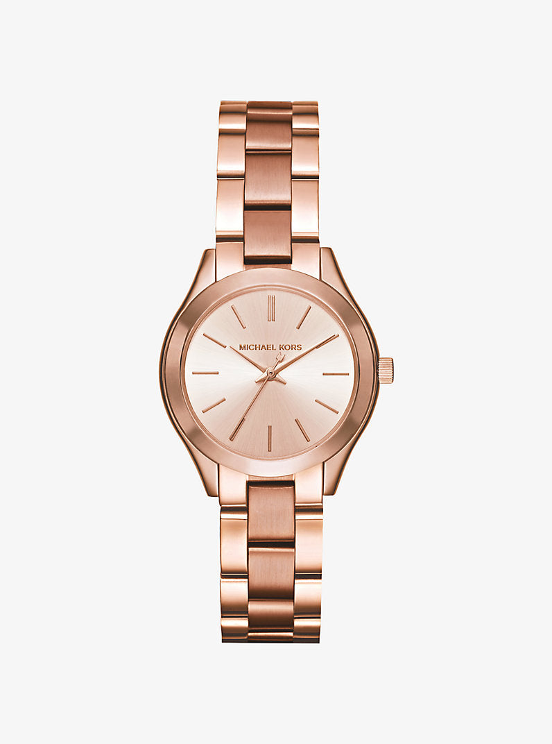 Mini Slim Runway Rose Gold-Tone Watch in ROSE GOLD | Michael Kors