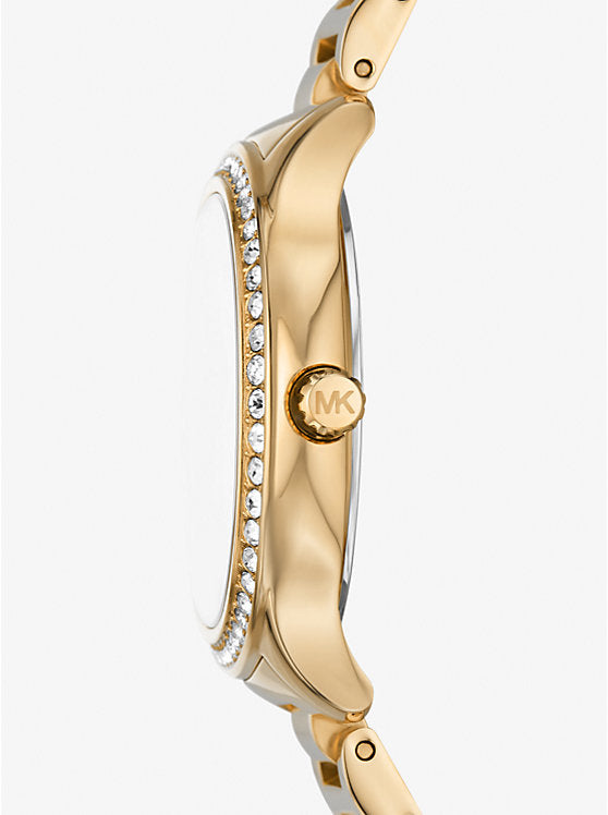 Women's Michael Kors Sage Pavé Gold-Tone Watch