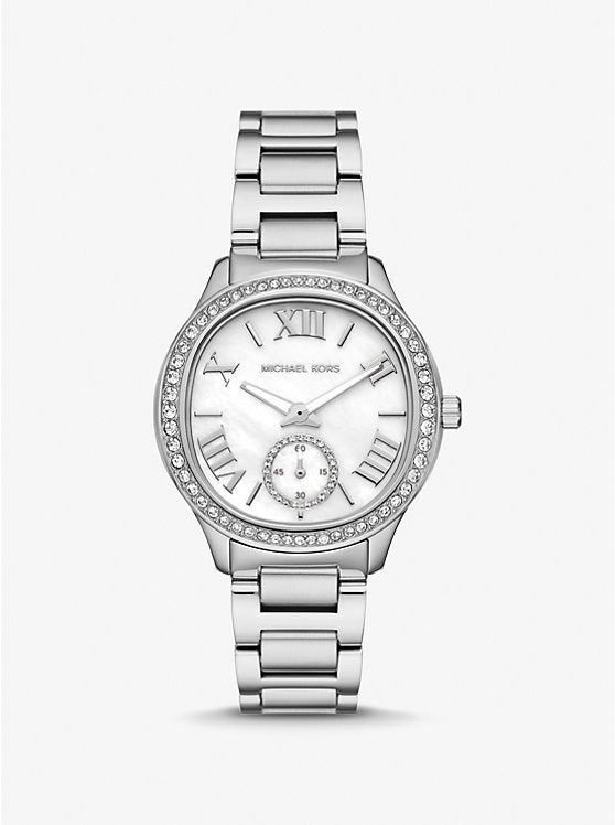 Women's Michael Kors Sage Pavé Silver-Tone Watch