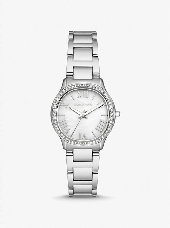 Women's Michael Kors Mini Sage Pavé Silver-Tone Watch