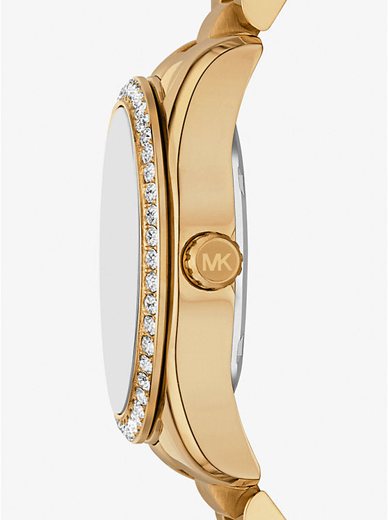 Women's Michael Kors Mini Lexington Pavé Gold-Tone Watch  MK4924