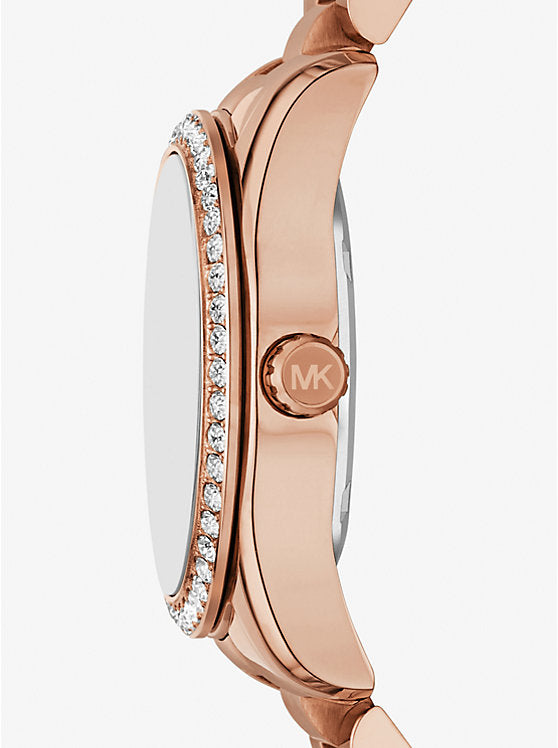 Women's Michael Kors Mini Lexington Pavé Rose Gold-Tone Watch MK4926
